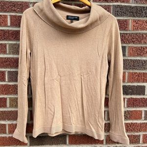 Jones New York Collection Tan Beige Cowl Neck Sweater